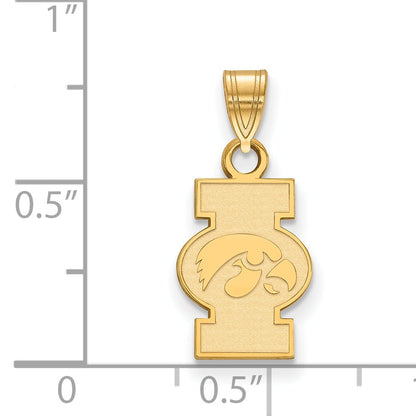 14K Yellow Gold Logoart University Of Iowa Small Pendant
