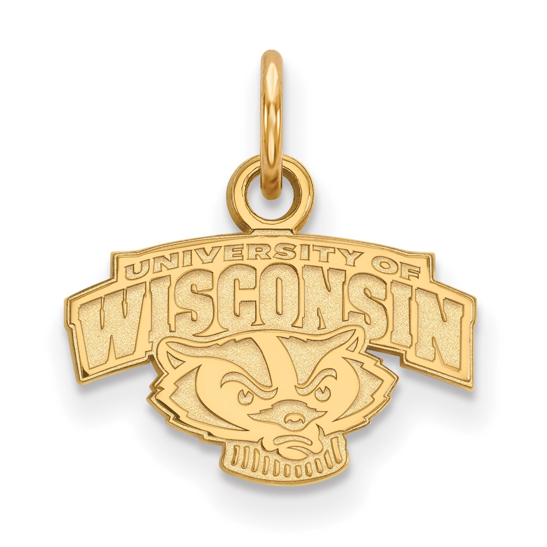 Gold Plated Sterling Silver Logoart University Of Wisconsin Extra Small Pendant