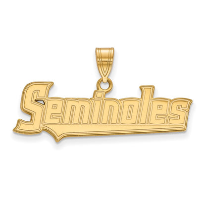 10K Yellow Gold Logoart Florida State University Seminoles Script Large Pendant