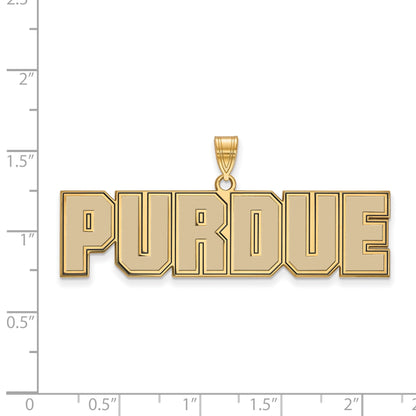 Gold Plated Sterling Silver Logoart Purdue University Block Type Large Enameled Pendant