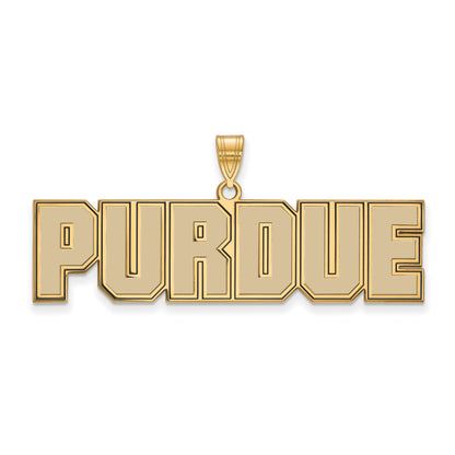 Gold Plated Sterling Silver Logoart Purdue University Block Type Large Enameled Pendant