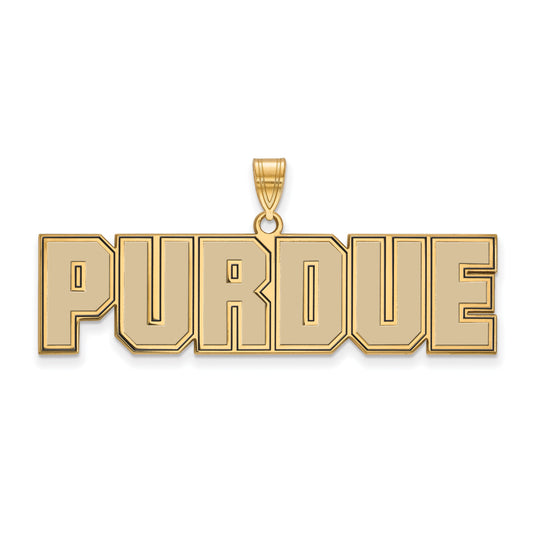 Gold Plated Sterling Silver Logoart Purdue University Block Type Large Enameled Pendant