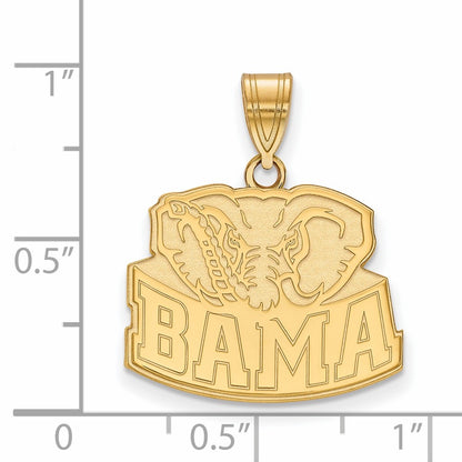 10K Yellow Gold Logoart University Of Alabama Elephant Medium Pendant