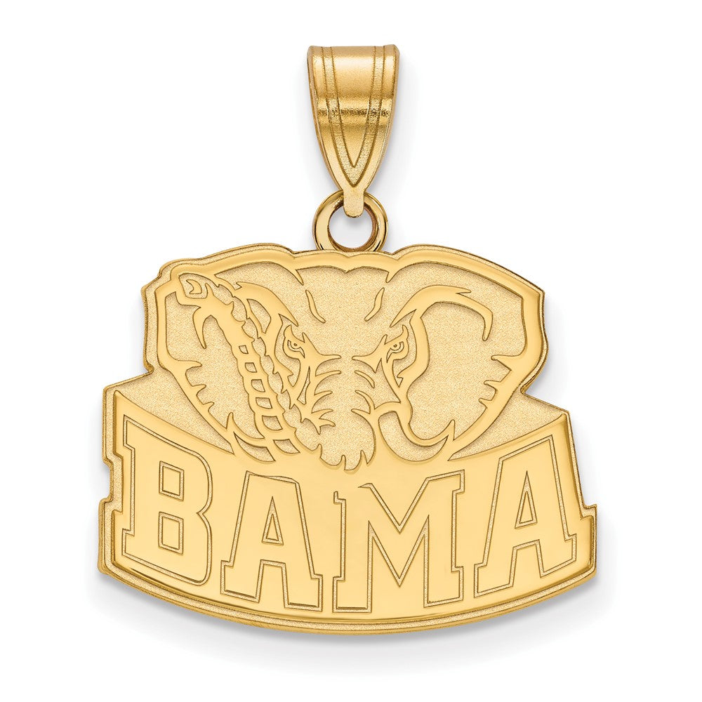 14K Yellow Gold Logoart University Of Alabama Elephant Medium Pendant