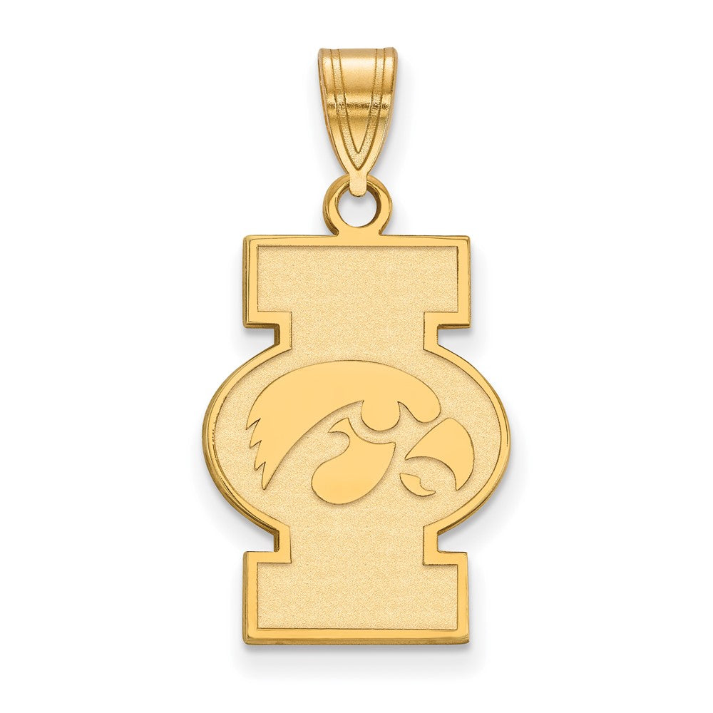 Gold Plated Sterling Silver Logoart University Of Iowa Large Pendant