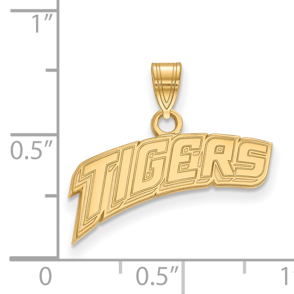 Gold Plated Sterling Silver Logoart Louisiana State University Tigers Small Pendant