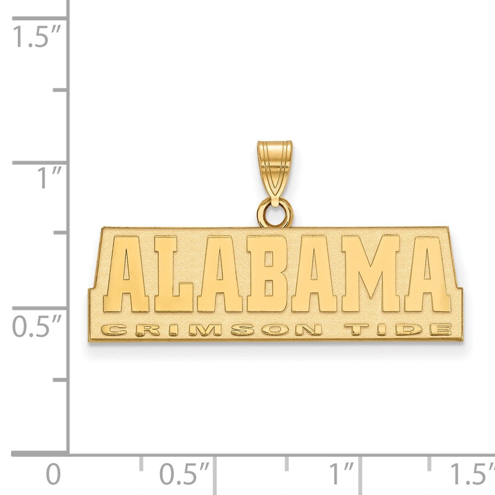 Gold Plated Sterling Silver Logoart University Of Alabama Crimson Tide Medium Pendant