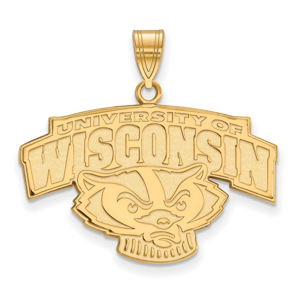 10K Yellow Gold Logoart University Of Wisconsin Large Pendant