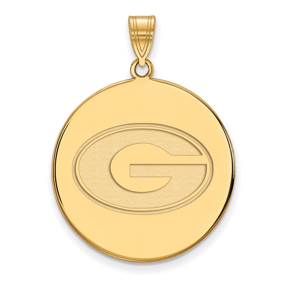 14K Yellow Gold Logoart University Of Georgia Letter G Extra Large Disc Pendant