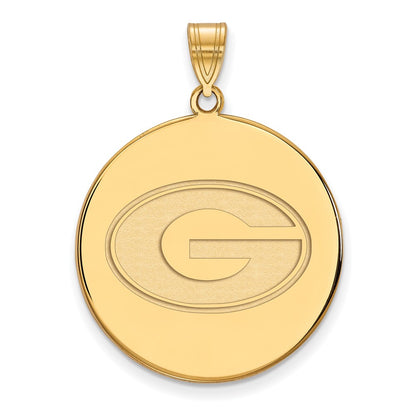 Gold Plated Sterling Silver Logoart University Of Georgia Letter G Extra Large Disc Pendant