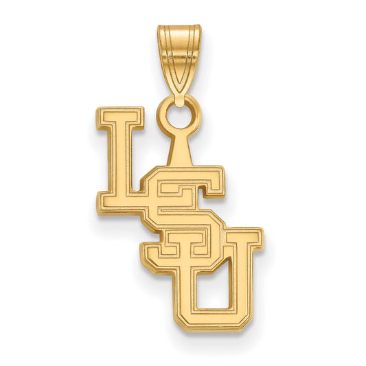 Gold Plated Sterling Silver Logoart Louisiana State University L S U Small Pendant