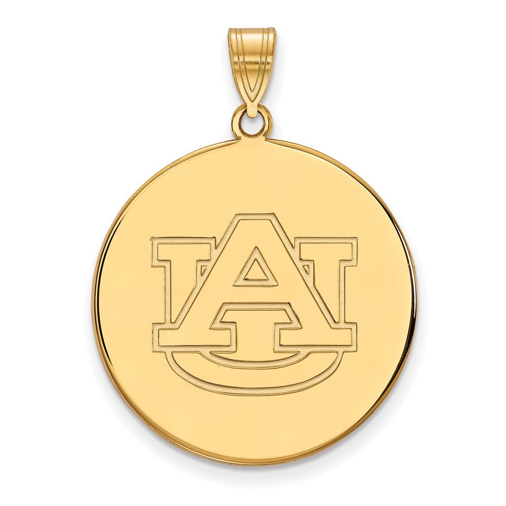 14K Yellow Gold Logoart Auburn University Extra Large Disc Pendant