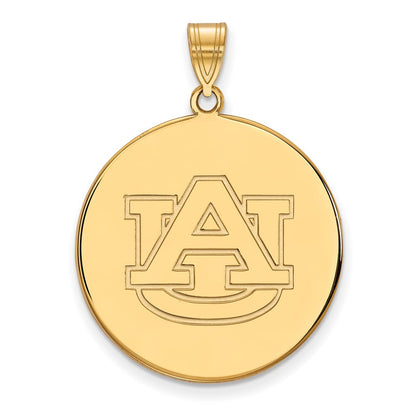10K Yellow Gold Logoart Auburn University Extra Large Disc Pendant