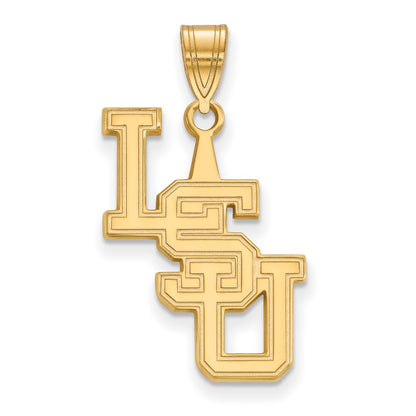 14K Yellow Gold Logoart Louisiana State University L S U Large Pendant