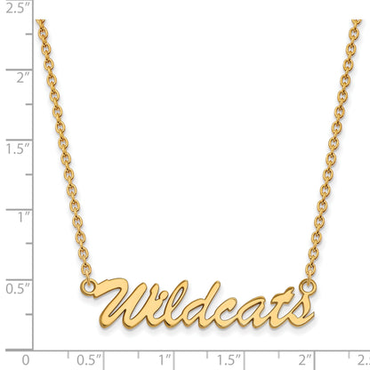 Gold Plated Sterling Silver Logoart University Of Kentucky Wildcats Script Medium Pendant 18 Inch Necklace