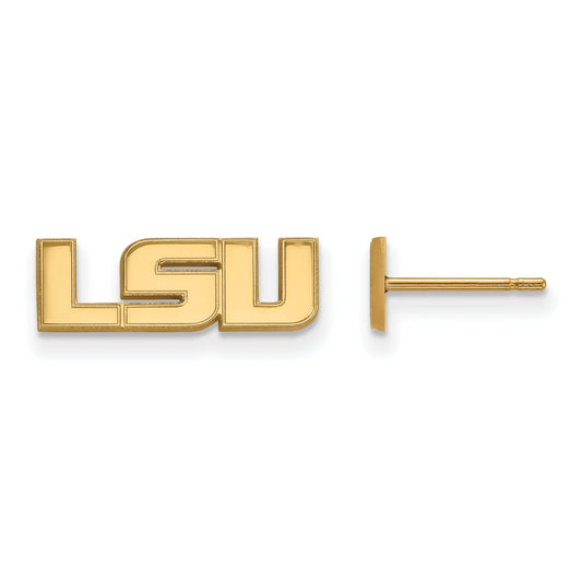 14K Yellow Gold Logoart Louisiana State University L S U Extra Small Post Earrings