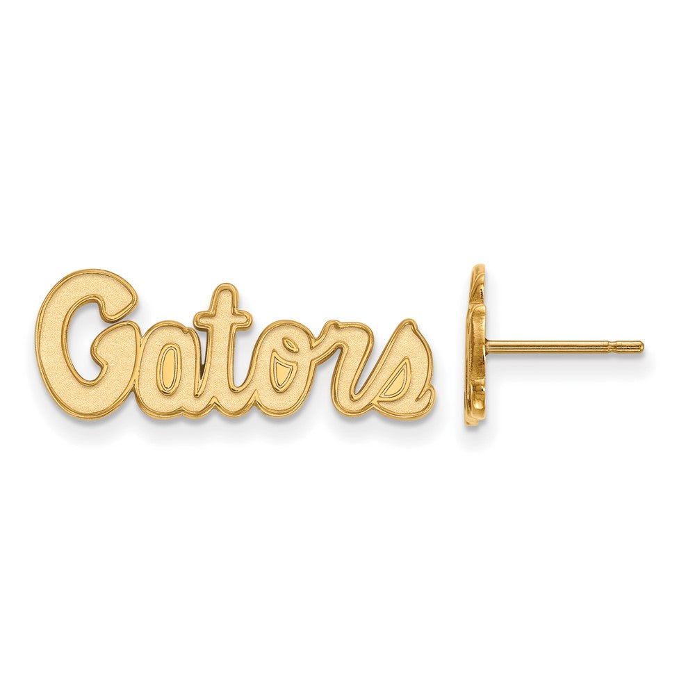 14K Yellow Gold Logoart University Of Florida Gators Script Extra Small Post Earrings