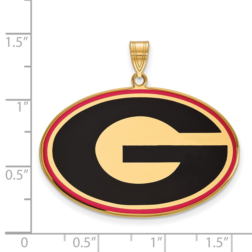 Gold Plated Sterling Silver Logoart University Of Georgia Letter G Extra Large Enameled Pendant