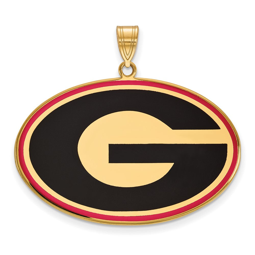 Gold Plated Sterling Silver Logoart University Of Georgia Letter G Extra Large Enameled Pendant