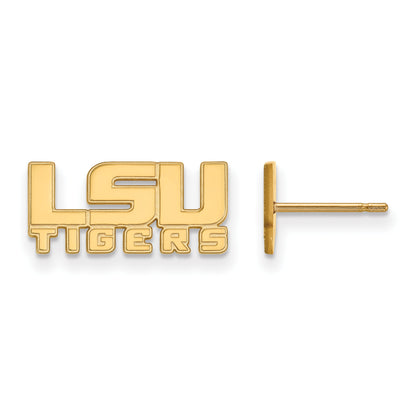 14K Yellow Gold Logoart Louisiana State University L S U Tigers Extra Small Post Earrings