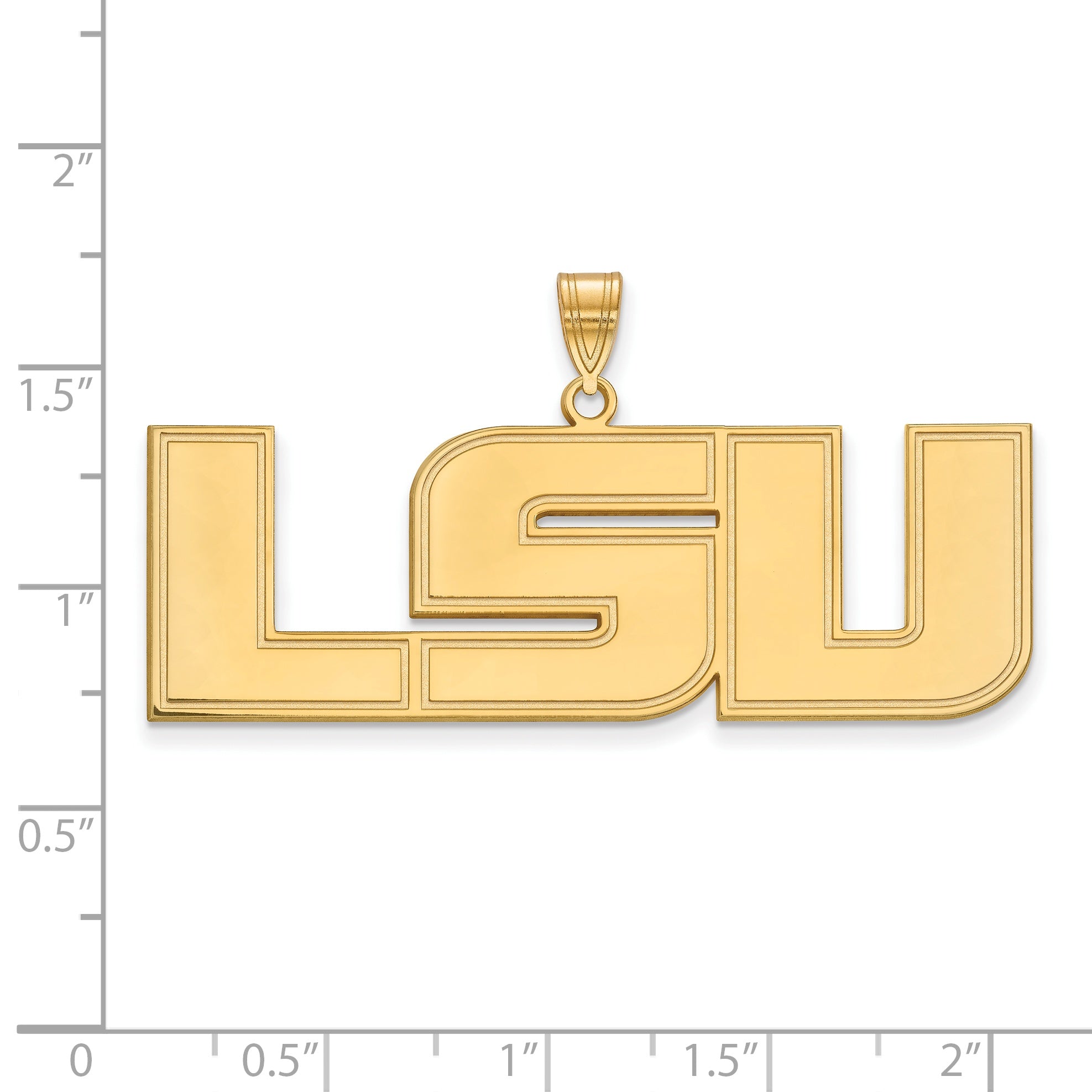 14K Yellow Gold Logoart Louisiana State University L S U Extra Large Pendant