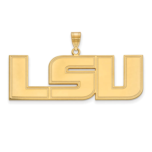 14K Yellow Gold Logoart Louisiana State University L S U Extra Large Pendant