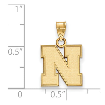 Gold Plated Sterling Silver Logoart University Of Nebraska Letter N Small Pendant