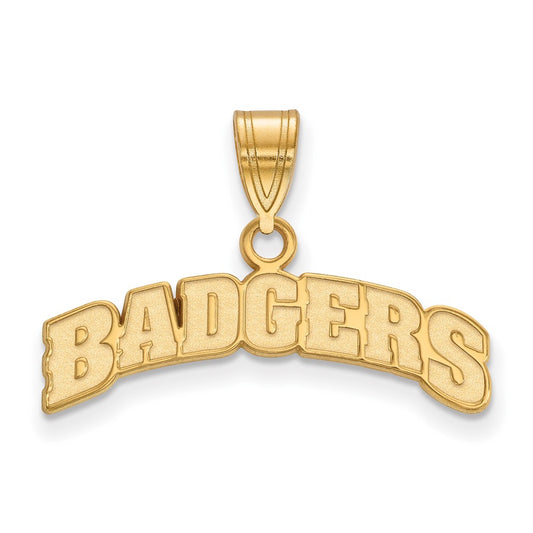 14K Yellow Gold Logoart University Of Wisconsin Badgers Medium Pendant