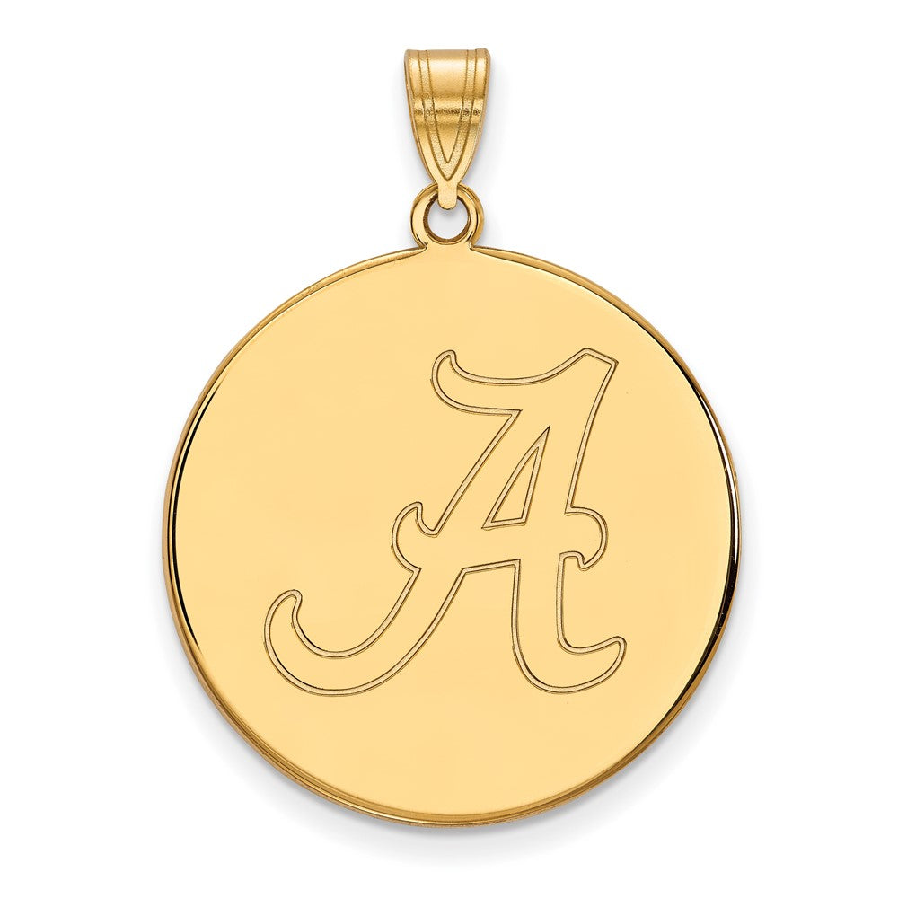 14K Yellow Gold Logoart University Of Alabama Letter A Extra Large Disc Pendant