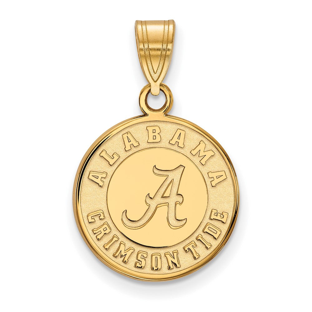 14K Yellow Gold Logoart University Of Alabama Crimson Tide Medium Disc Pendant