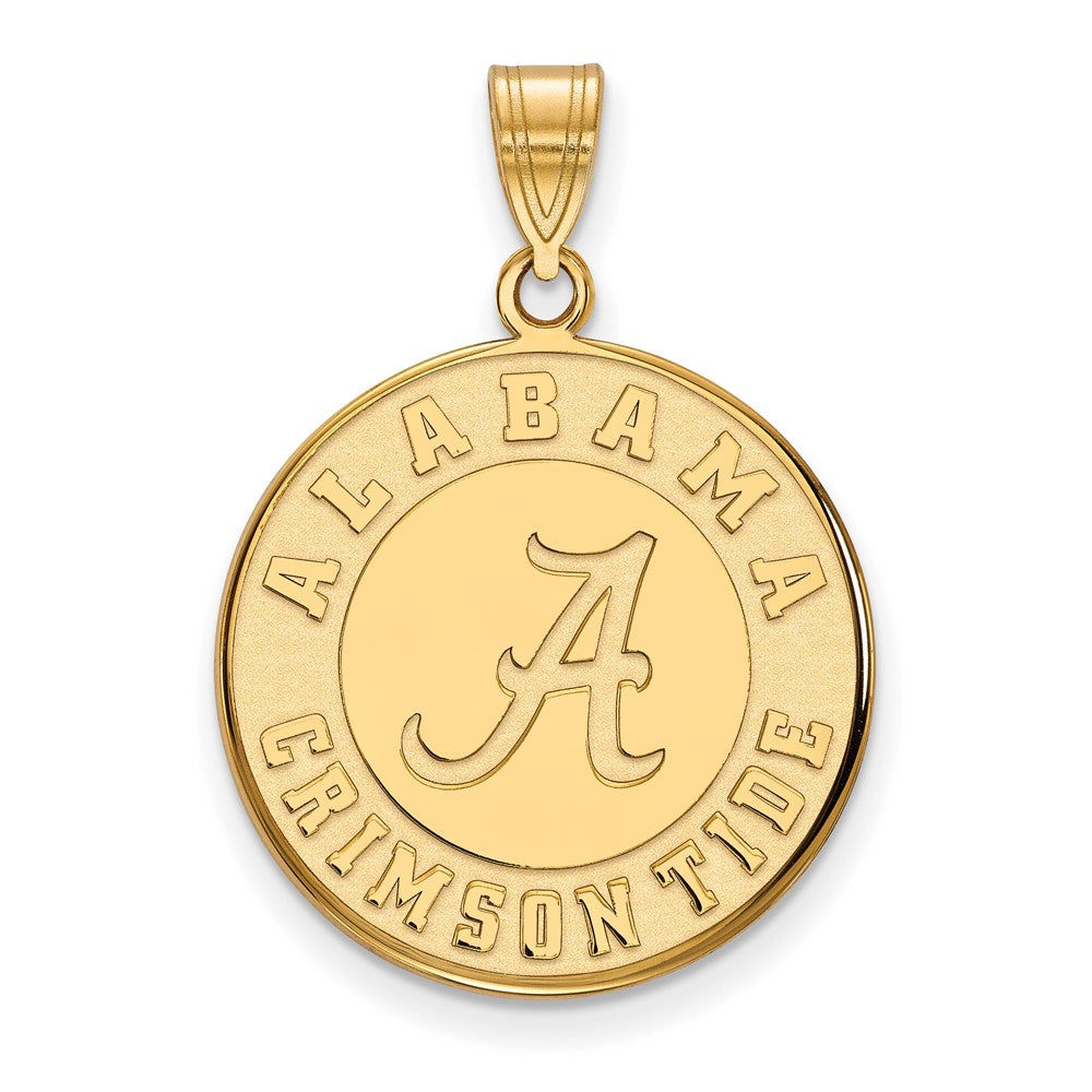 10K Yellow Gold Logoart University Of Alabama Crimson Tide Large Disc Pendant