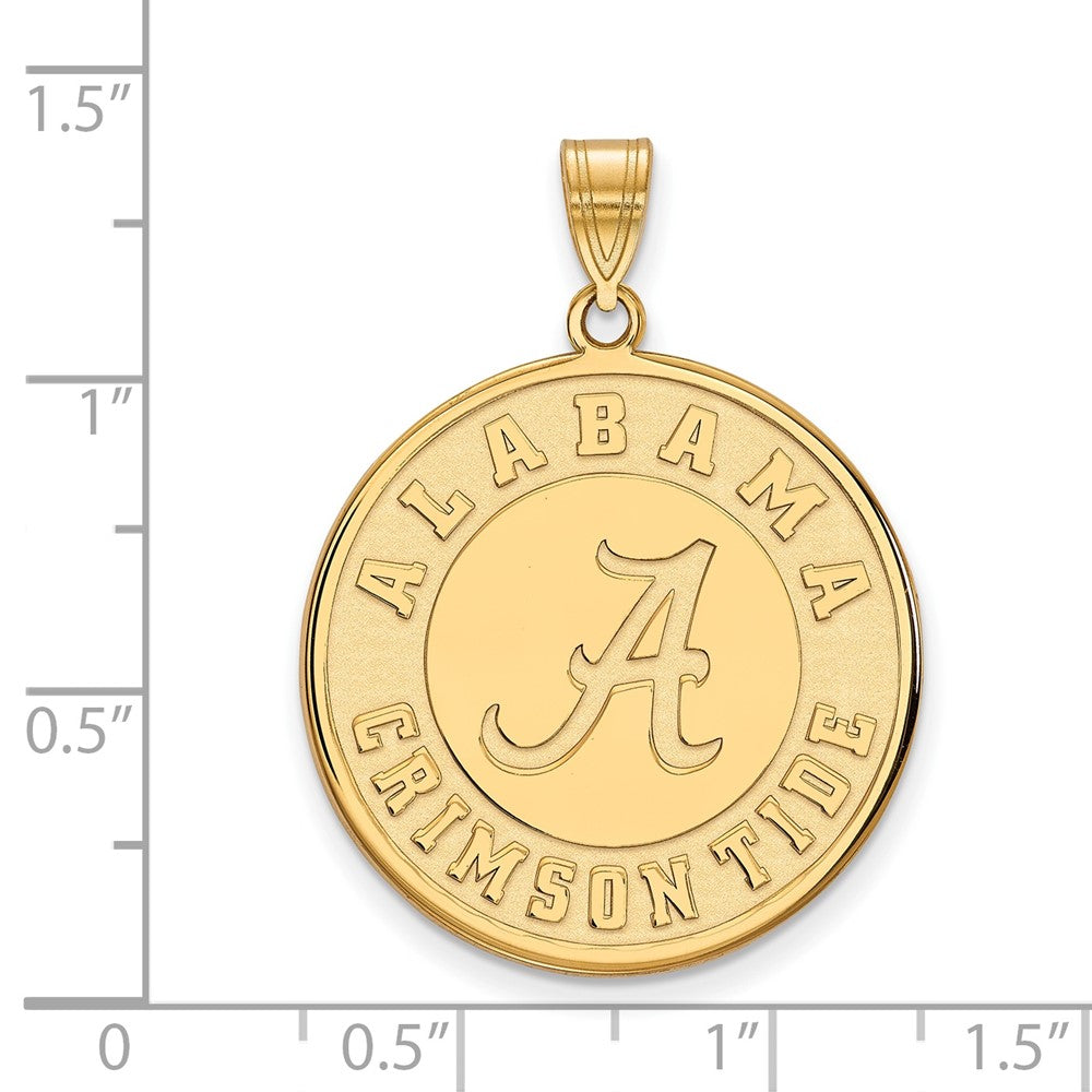 10K Yellow Gold Logoart University Of Alabama Crimson Tide Extra Large Disc Pendant