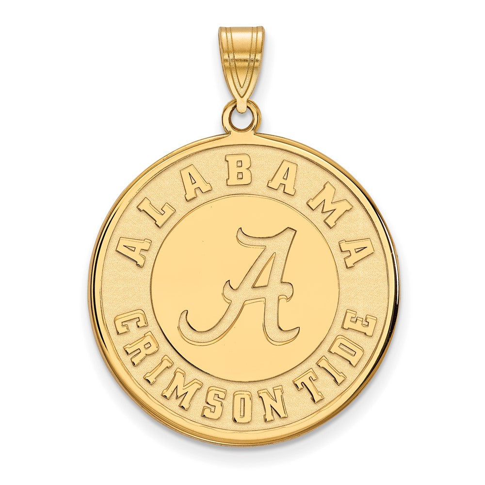 10K Yellow Gold Logoart University Of Alabama Crimson Tide Extra Large Disc Pendant