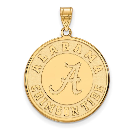 10K Yellow Gold Logoart University Of Alabama Crimson Tide Extra Large Disc Pendant