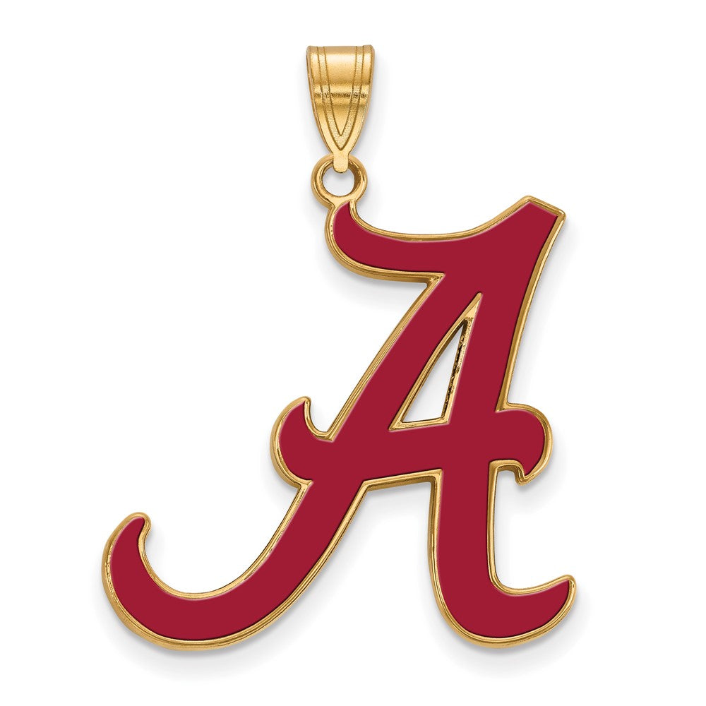 Gold Plated Sterling Silver Logoart University Of Alabama Letter A Extra Large Enameled Pendant