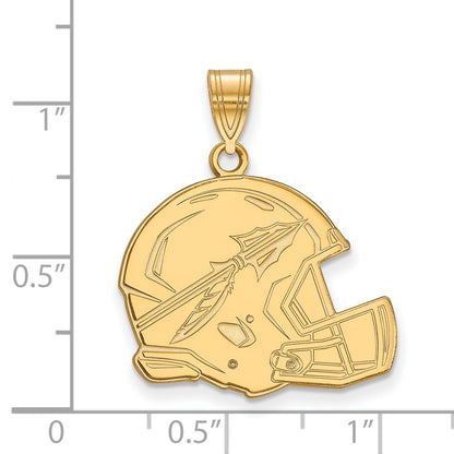 10K Yellow Gold Logoart Florida State University Arrow Large Football Helmet Pendant