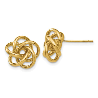 14K Yellow Gold Love Knot Earrings