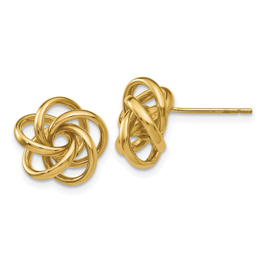 14K Yellow Gold Love Knot Earrings