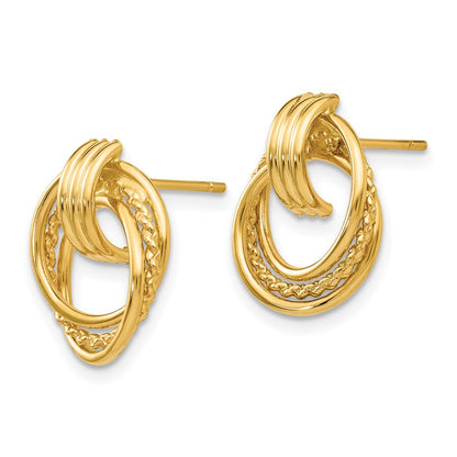 14K Yellow Gold Polished Fancy Post Earrings