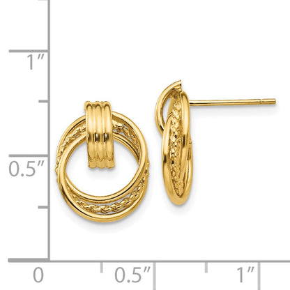 14K Yellow Gold Polished Fancy Post Earrings