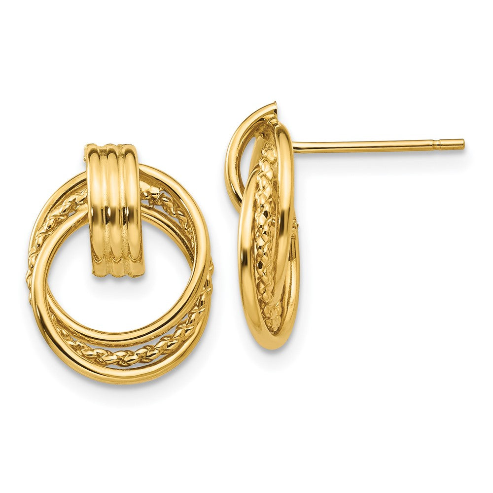 14K Yellow Gold Polished Fancy Post Earrings
