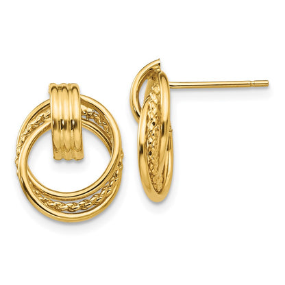 14K Yellow Gold Polished Fancy Post Earrings