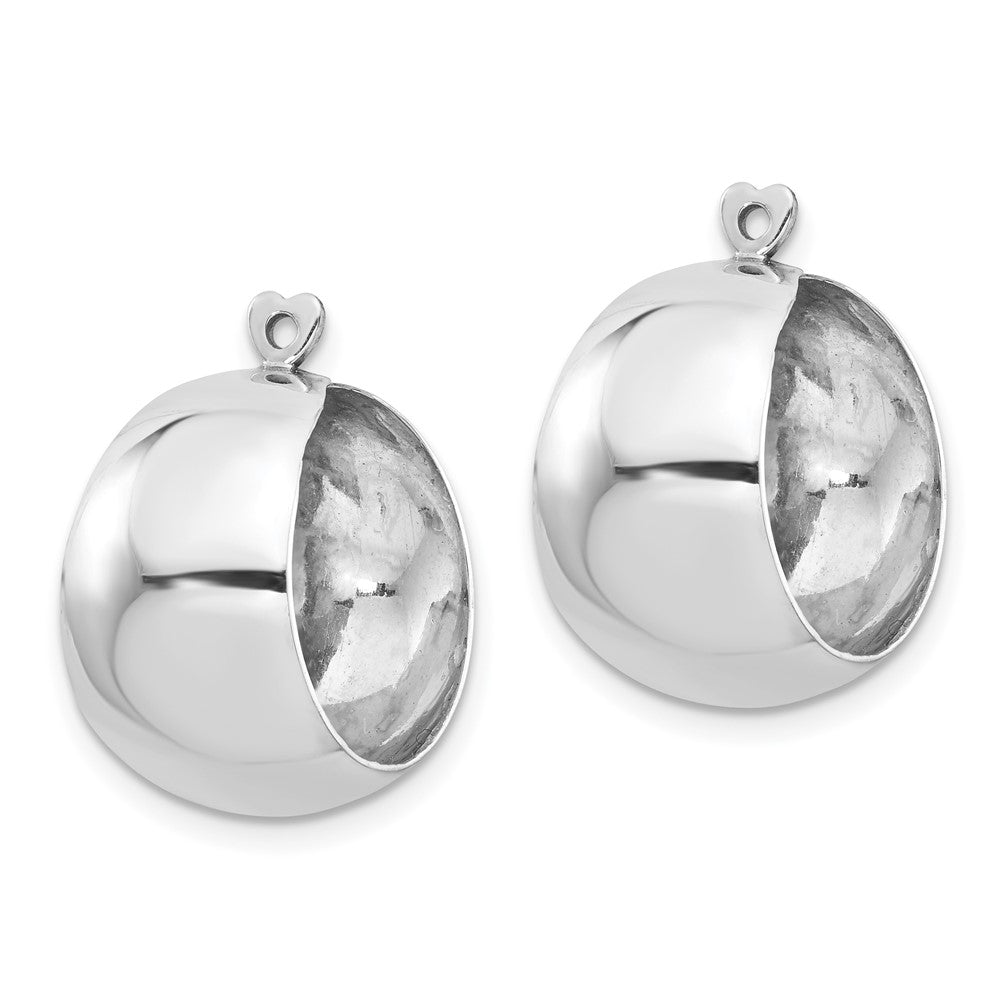 14K White Gold Polished Hoop Earring Jackets