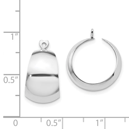 14K White Gold Polished Hoop Earring Jackets