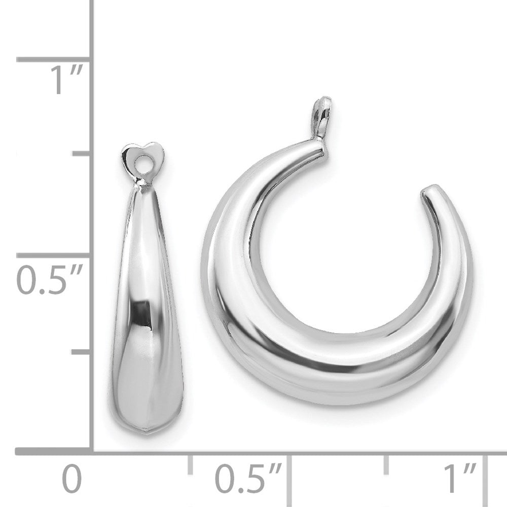14K White Gold Polished Hoop Earring Jackets