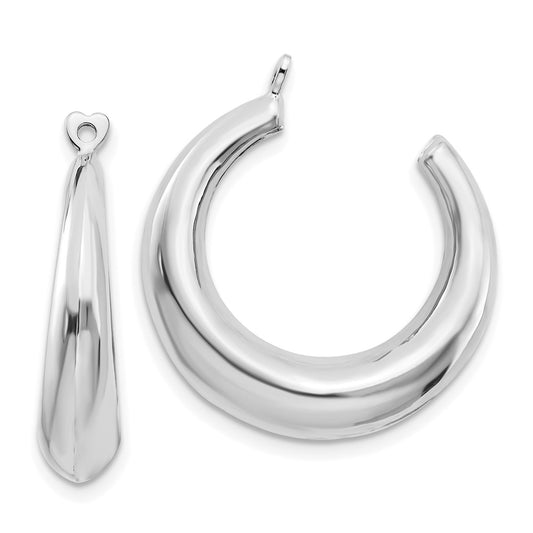 14K White Gold Polished Hoop Earring Jackets