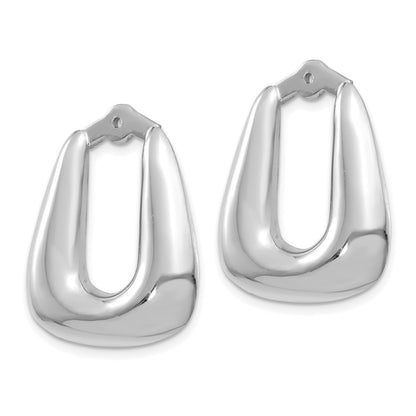 14K White Gold Polished Hoop Earring Jackets