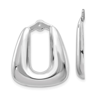 14K White Gold Polished Hoop Earring Jackets
