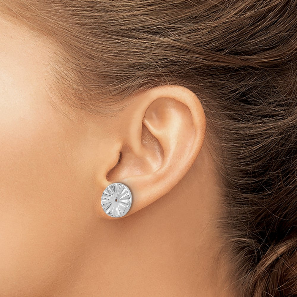 14K White Gold Fancy Earring Jackets