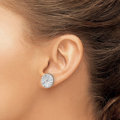 14K White Gold Fancy Earring Jackets